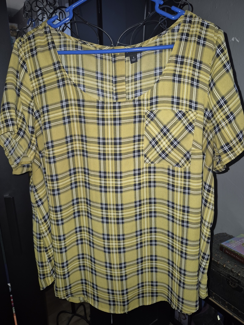 torrid Yellow Plaid Short-Sleeve Shirt